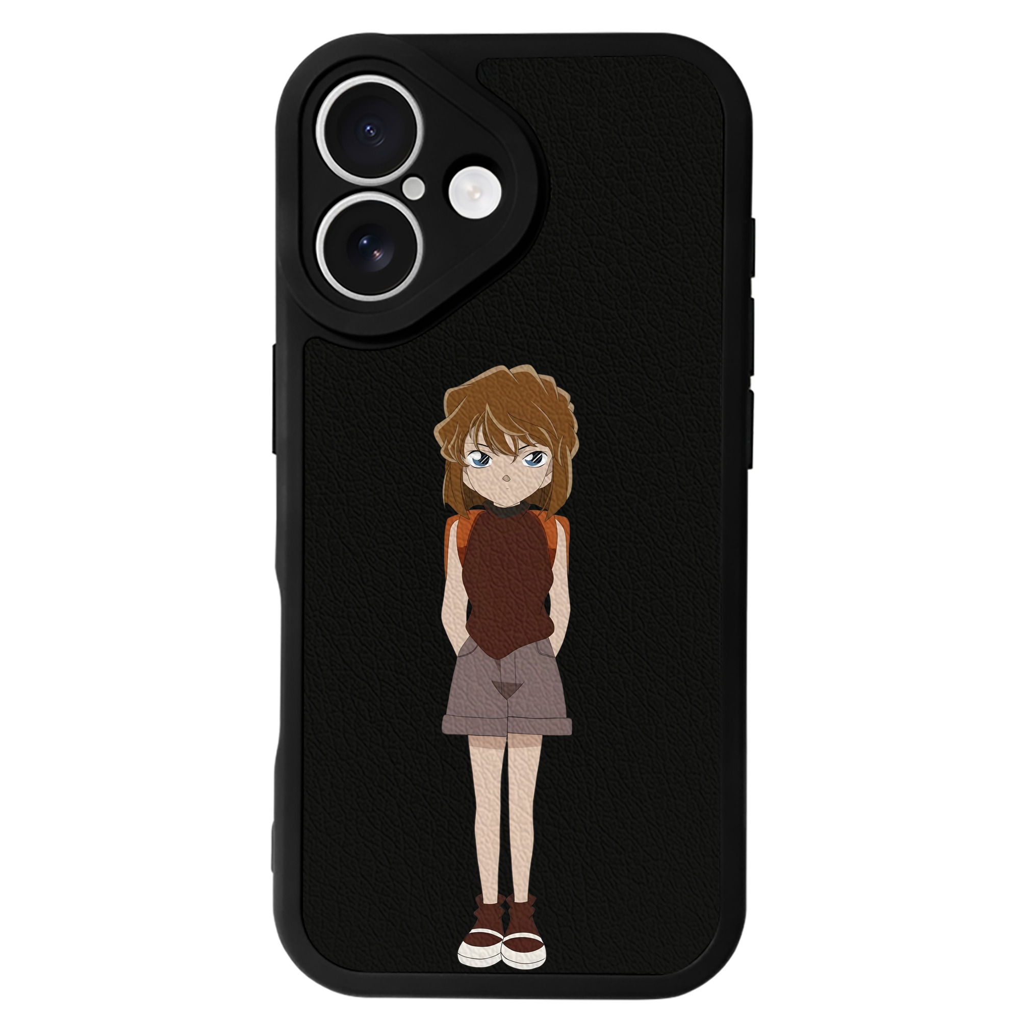 （画像用） 名探偵コナン 灰原 哀 はいばら あい Detective Conan Anita Hailey、Vi Graythorn Haibara Ai 【iPhone 16シリーズ対応】シリコンスマホケース（レザー調） 材質：シリコン